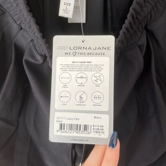 Lorna Jane Luxury Ankle Zip Joggers Pants Black Size Large NEW NWT - Picture 9 of 9